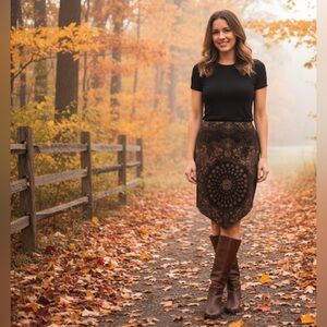 Wilson’s Leather Y2K Painted Brushed Suede Skirt SZ 8